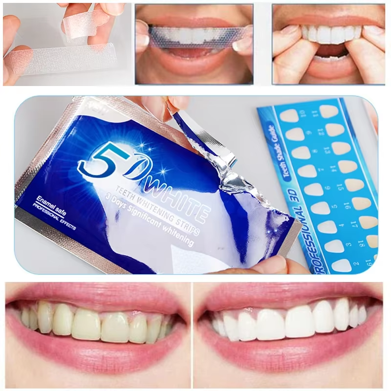 5D Gel Teeth Whitening Strips White Tooth Dental kit Oral Hygiene Care Strip for false Teeth Veneers Dentist seks Whiten gel