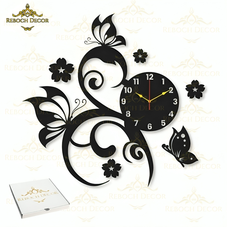 High quality wooden wall clock | Butterfly design wall clock | Butterfly shaped wooden wall clock
