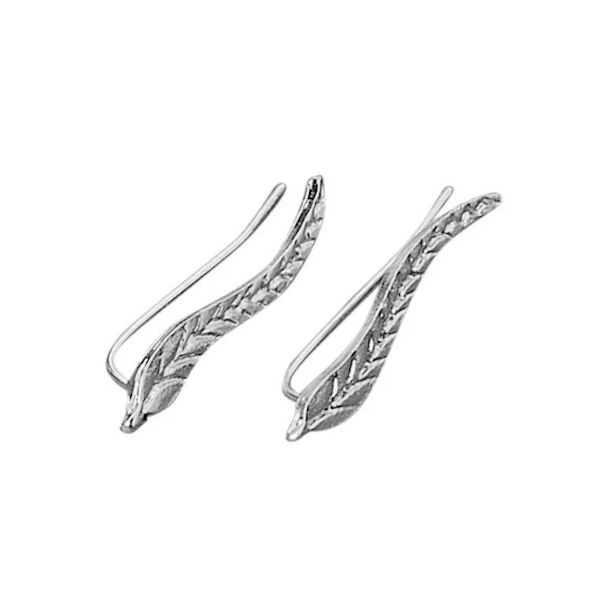 Feather Small Earrings Golden color Fashion Alloy Earrings Ear Women Fashion Metal Leaf Earrings Ear Accessories Jewelry