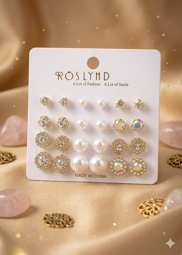 Pack Of 12 - Earrings Tops Fashion Women trendy stylish girls EarringE-5642