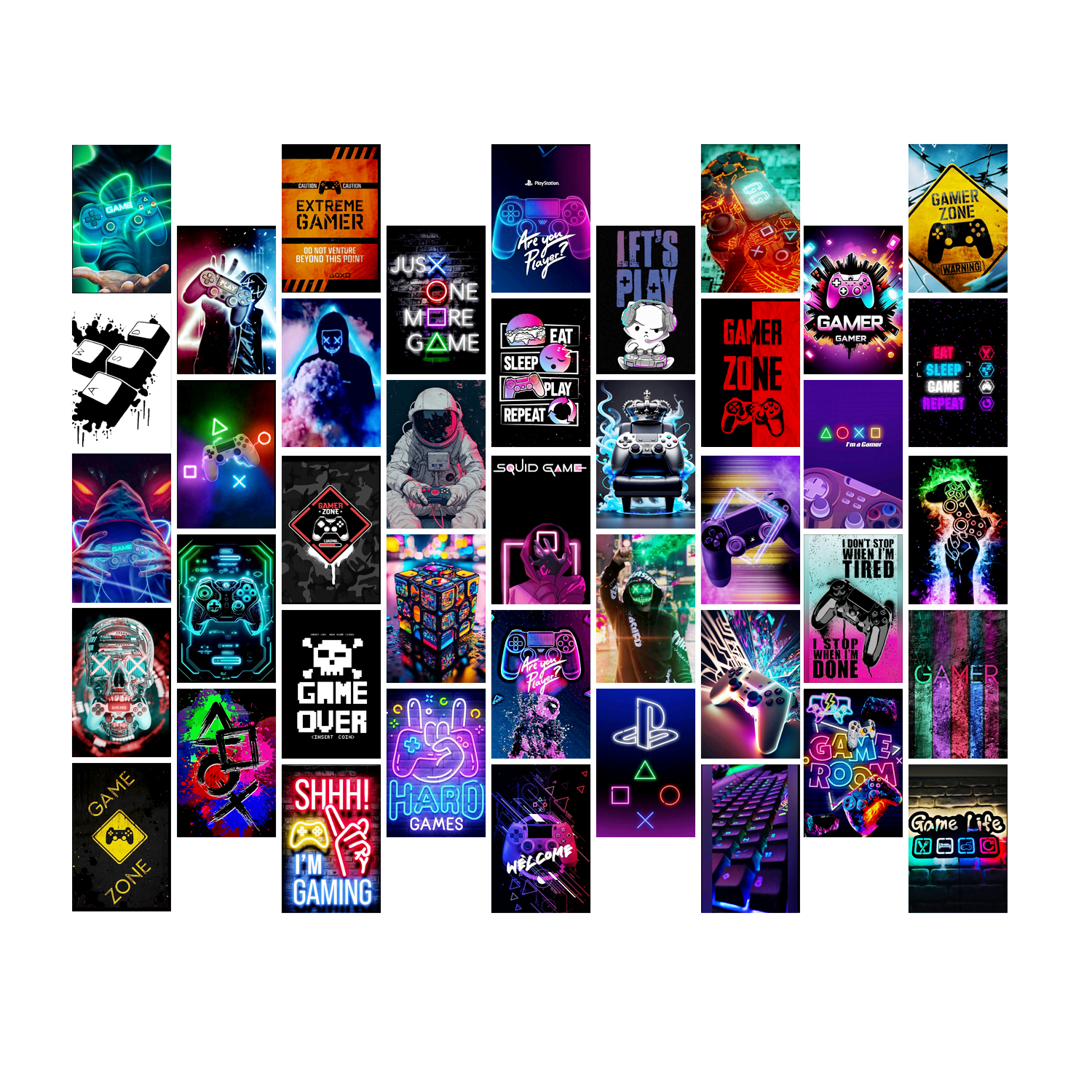Gaming Posters of your choice 40 Cards 4x6 For Wall Decor - Gaming Room