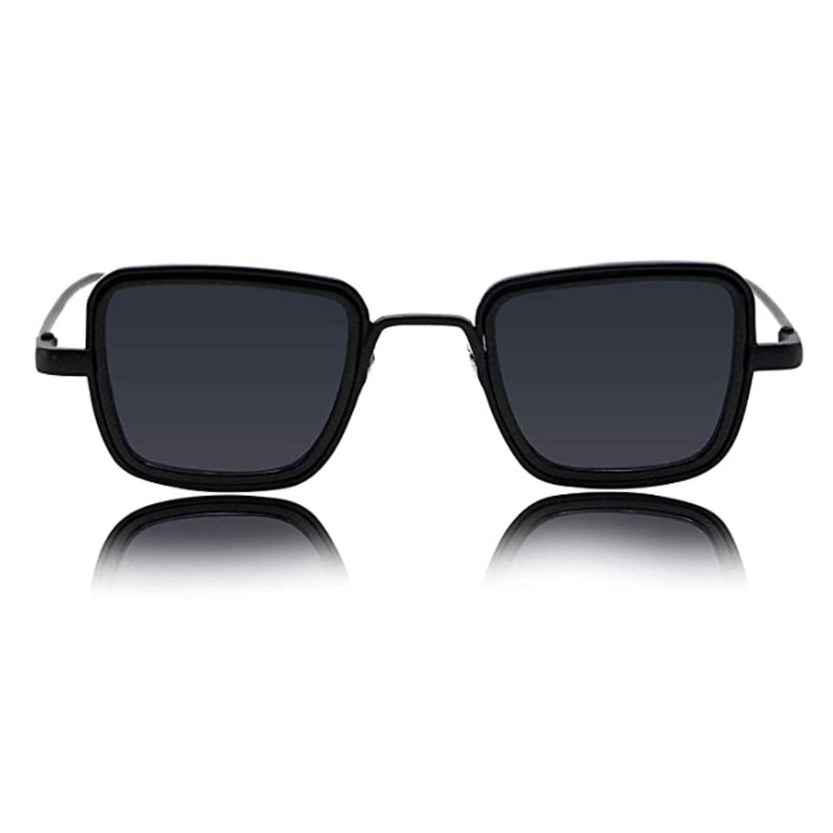 AlRashid Shopping Store Men's Square Sunglass Black Frame Black Lens For Man Woman