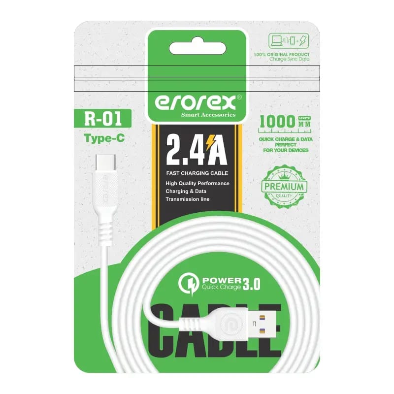 Erorex Data Cable, R-01 for_Quick Charging 3.0 Branded Data Cable