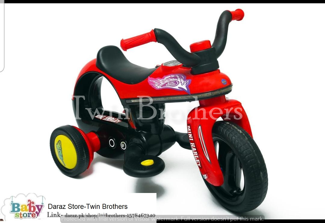 Harley Kids Electric Bike Self-Drive, Push Start with Music USB