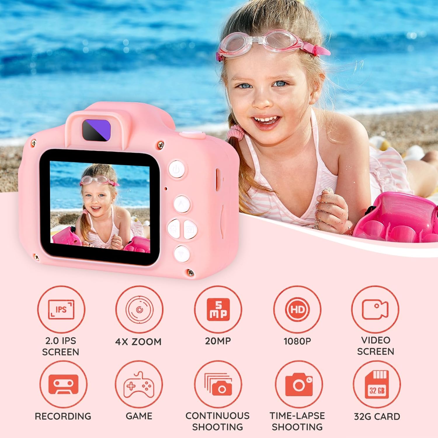 Mini HD Camera for Kids – 1080P HD with Color Display | Kids Digital Camera for Taking Photo | Perfect Gift for Boys & Girls