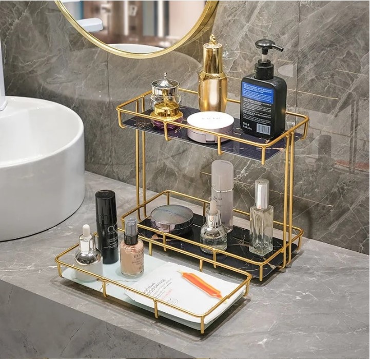 Stylish Bathroom Rack Cosmetic Storage Rack Finishing Table Rack | Daraz.pk