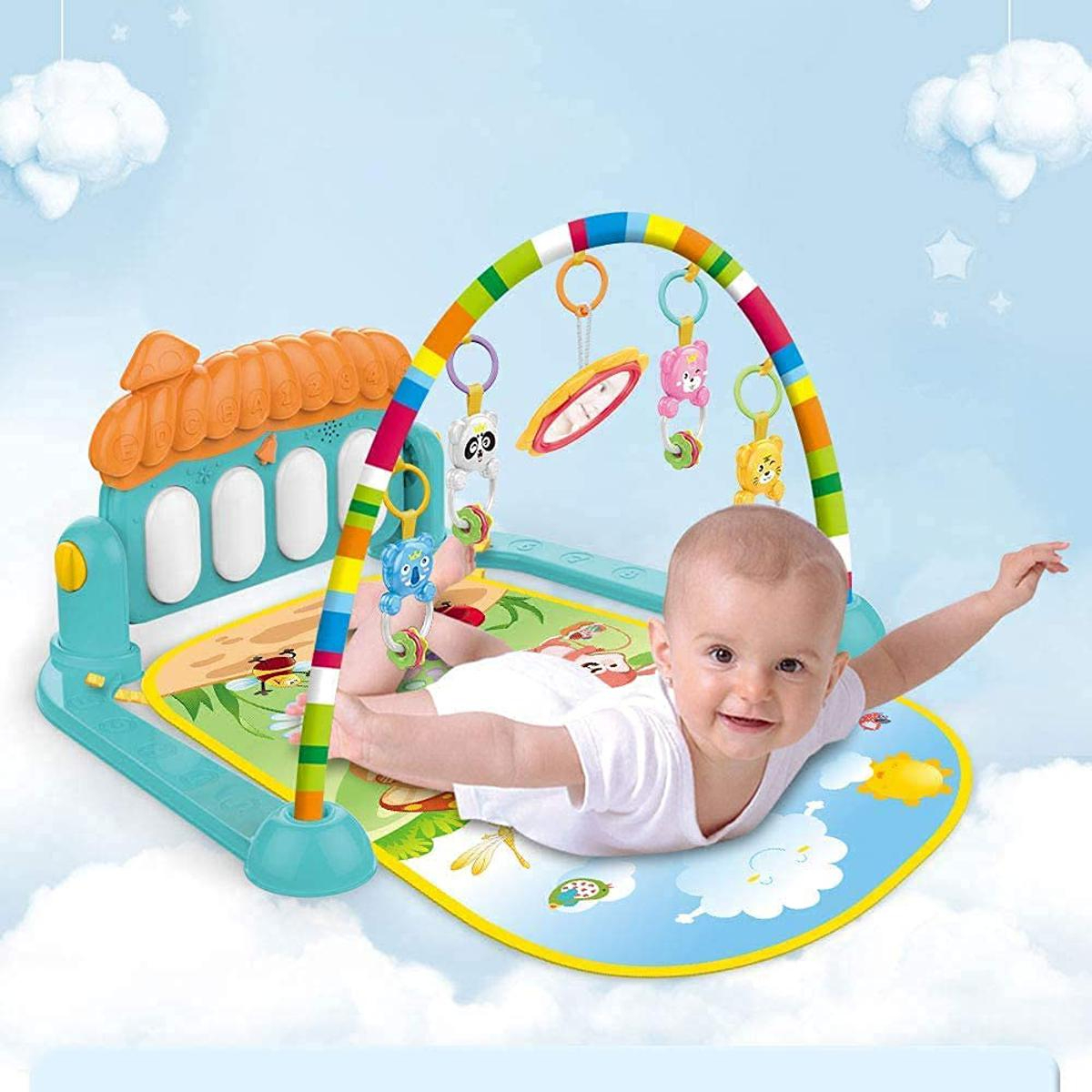 Imported Quality Baby Mat 3 in 1 Large Size  | Baby Gym Play Mat | Play Mat for Kids | Play Gym for Babies | Indoor Games for Kids | Baby Play Mat with Hanging Toys | Piano Fitness Rack | Baby Gym | Play Mat | Play Mat for Baby**