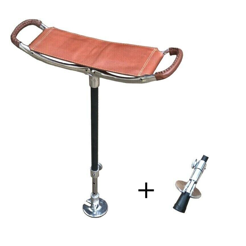 Walking Seat Stick with Leather Seat Folding Chairs | Lightweight