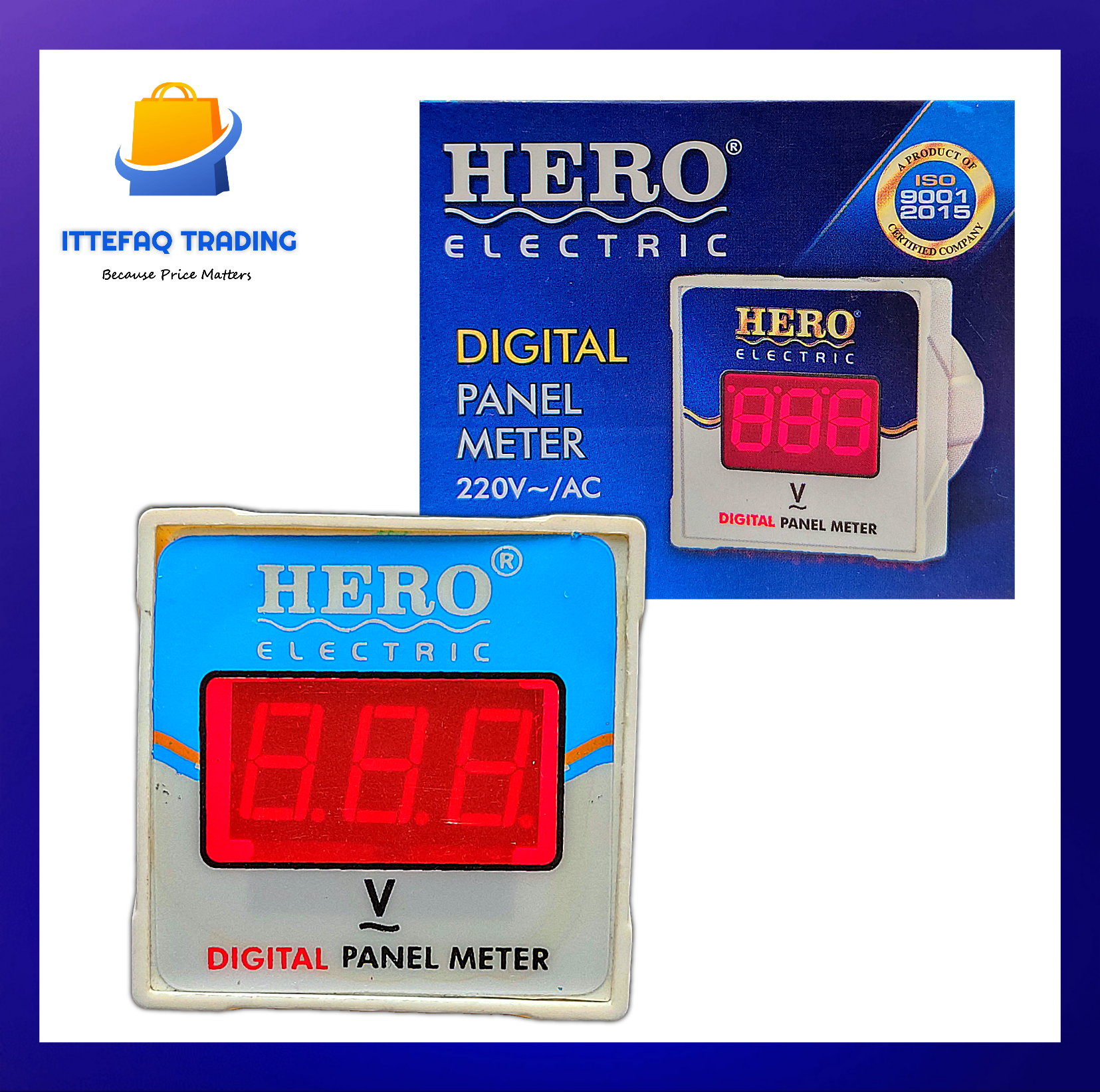 HERO Digital AC VoltMeter High Quality Electric Panel Voltage Meter LED ...