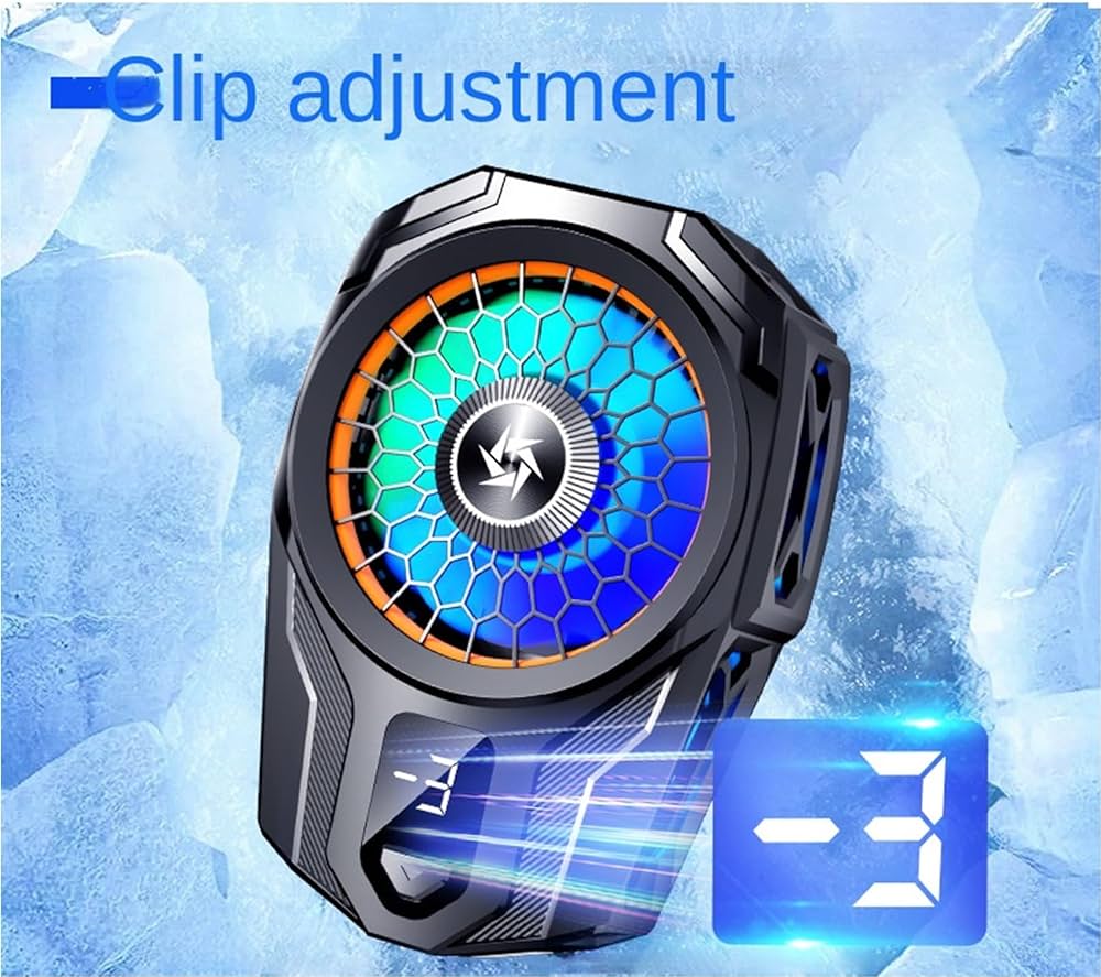 SL 16 Mobile Radiator Phone Cooling Fan Case Cold Wind Handle Fan for PUGB Mobile | Universal Phone Cooler Adjustable Portable Cooling Fan Holder Heat Sink Cooling Artifact for All Phone