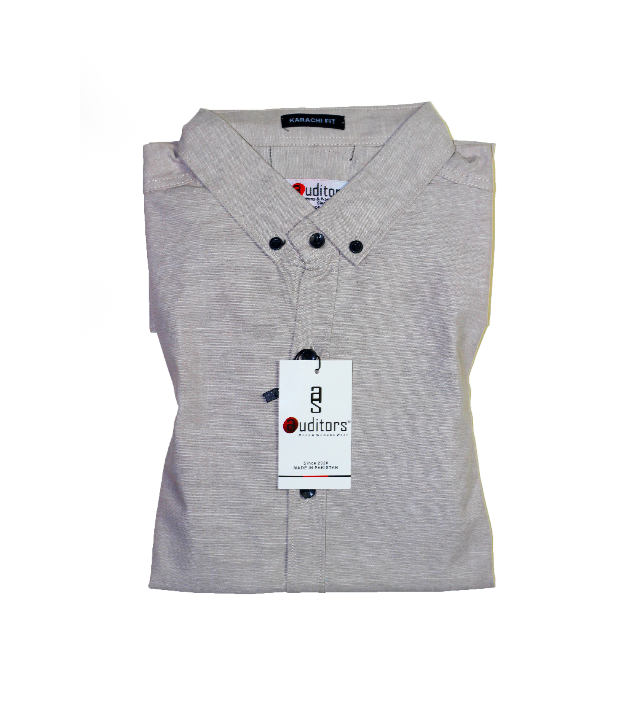 Auditors®️ Mens Semi-Formal Plain Cotton Chambray Shirt Light Grey Colour 100% Pure Cotton Chambray Fabric - Code AMS-55