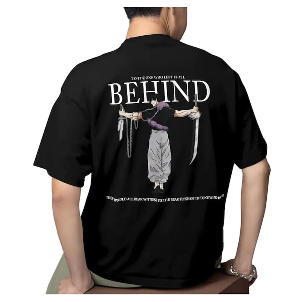 Black Oversized Toji Fushiguro Anime Graphic Drop-Shoulder T-Shirt – Cotton Streetwear Tee