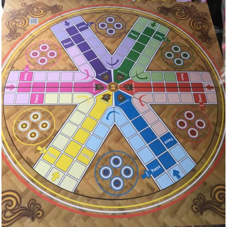 Foldable 2 Sided Wooden Ludo Game for 6 players with free Goti Pack