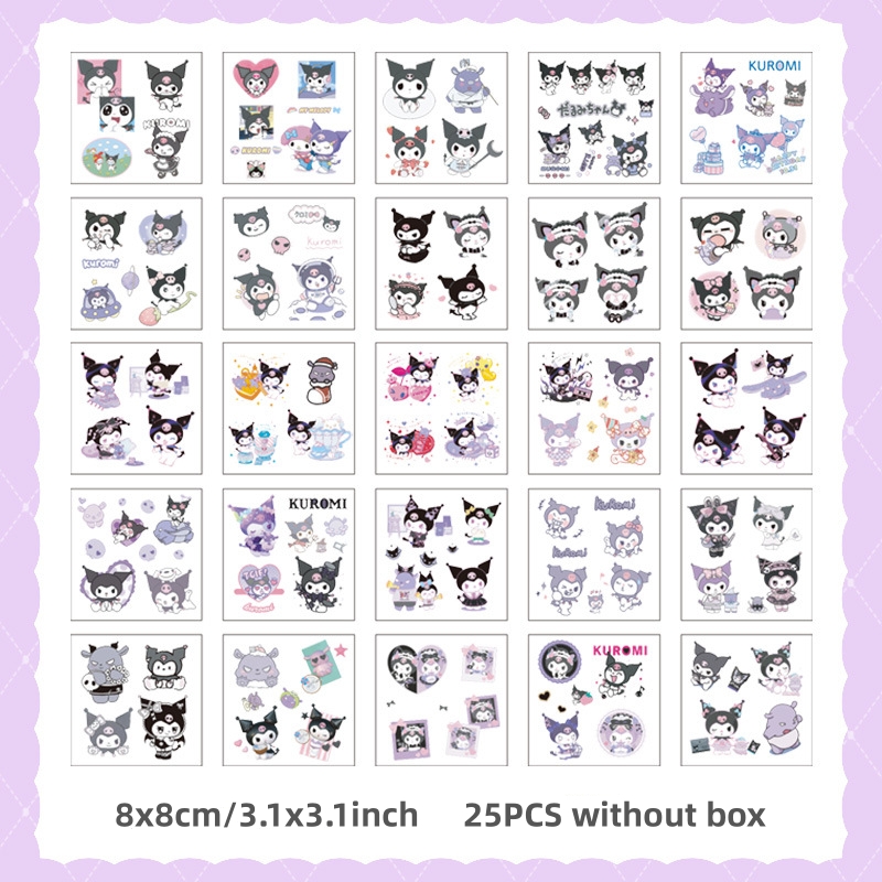 RHS Online Cute PVC Waterproof Stickers Kuromi Cartoon Sticker Set