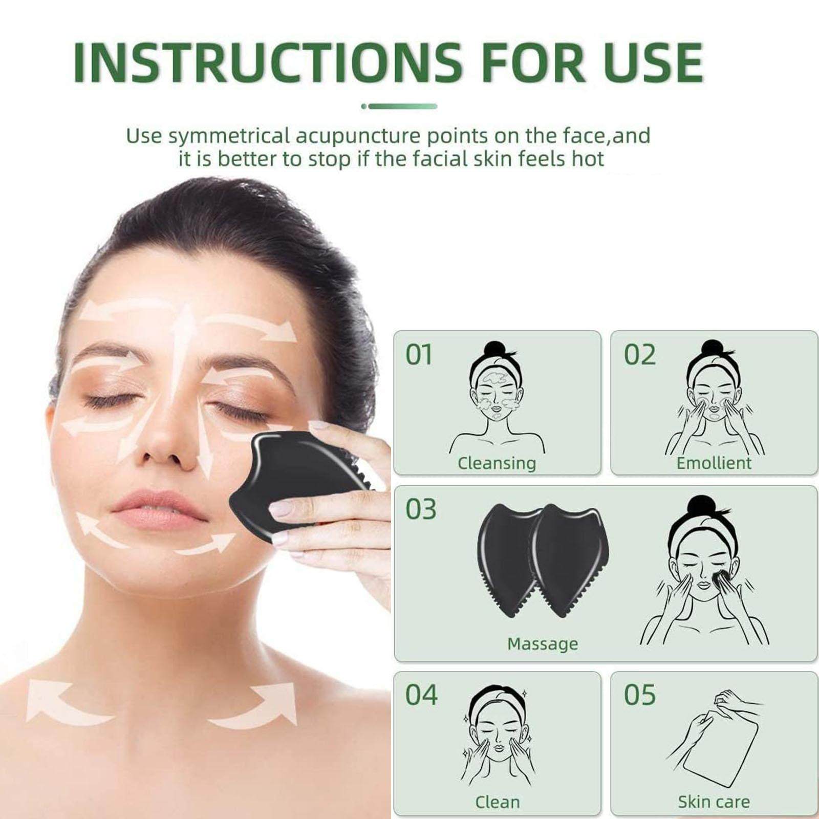 Gua Sha Tools, Bian Stone Face Massage Scraping Guasha Facial Comb ...