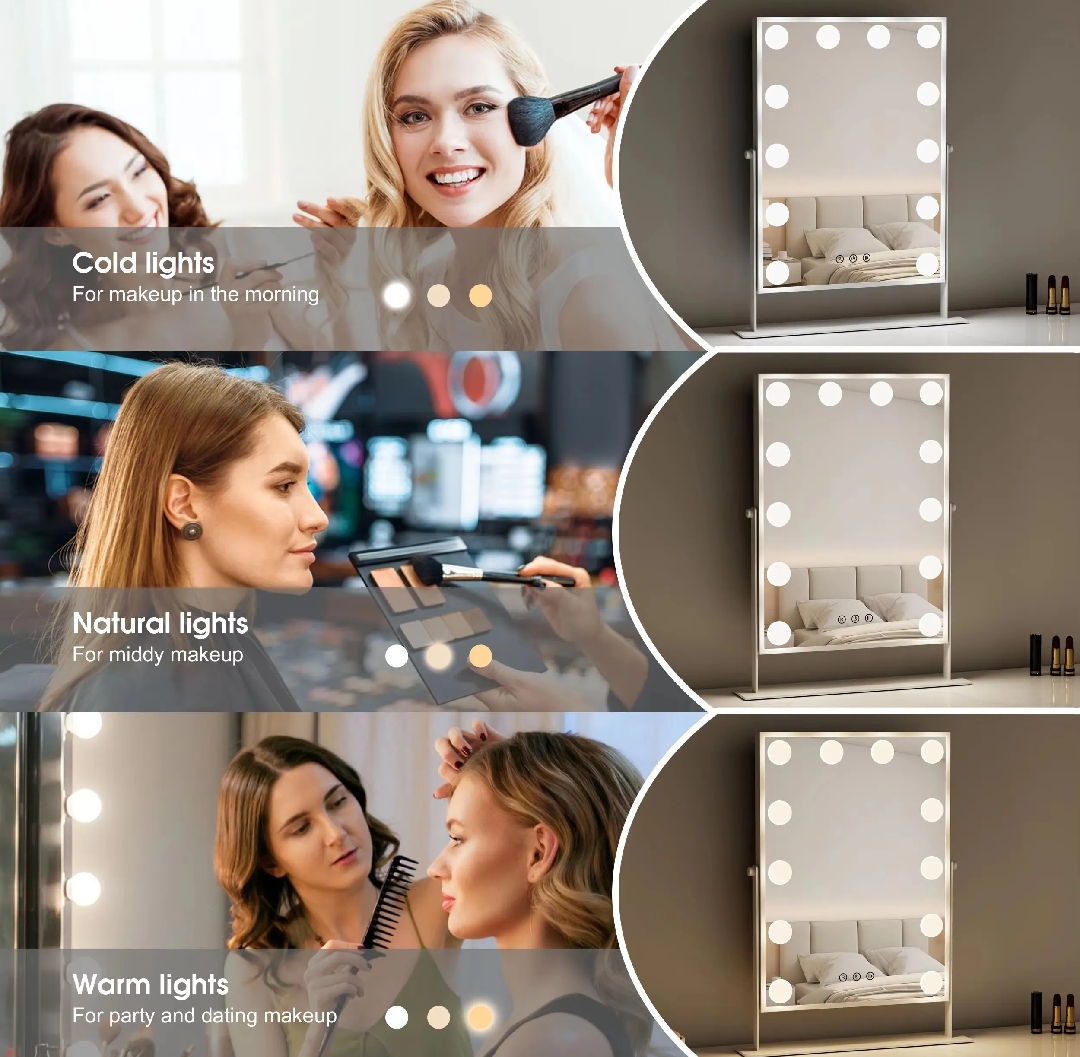 LED Vanity Mirror Light Hollywood Style – 10 Dimmable Bulbs, USB Powered Makeup Mirror Light Kit for Dressing Table & Bathroom