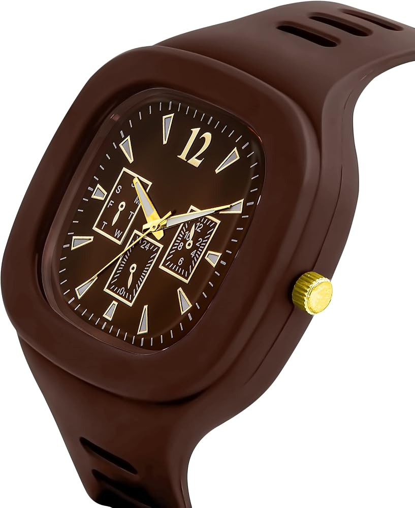 Stylish Square Dial Smooth Silicon Straps Casual Watch Stylish Analog Watch for Boys Men's