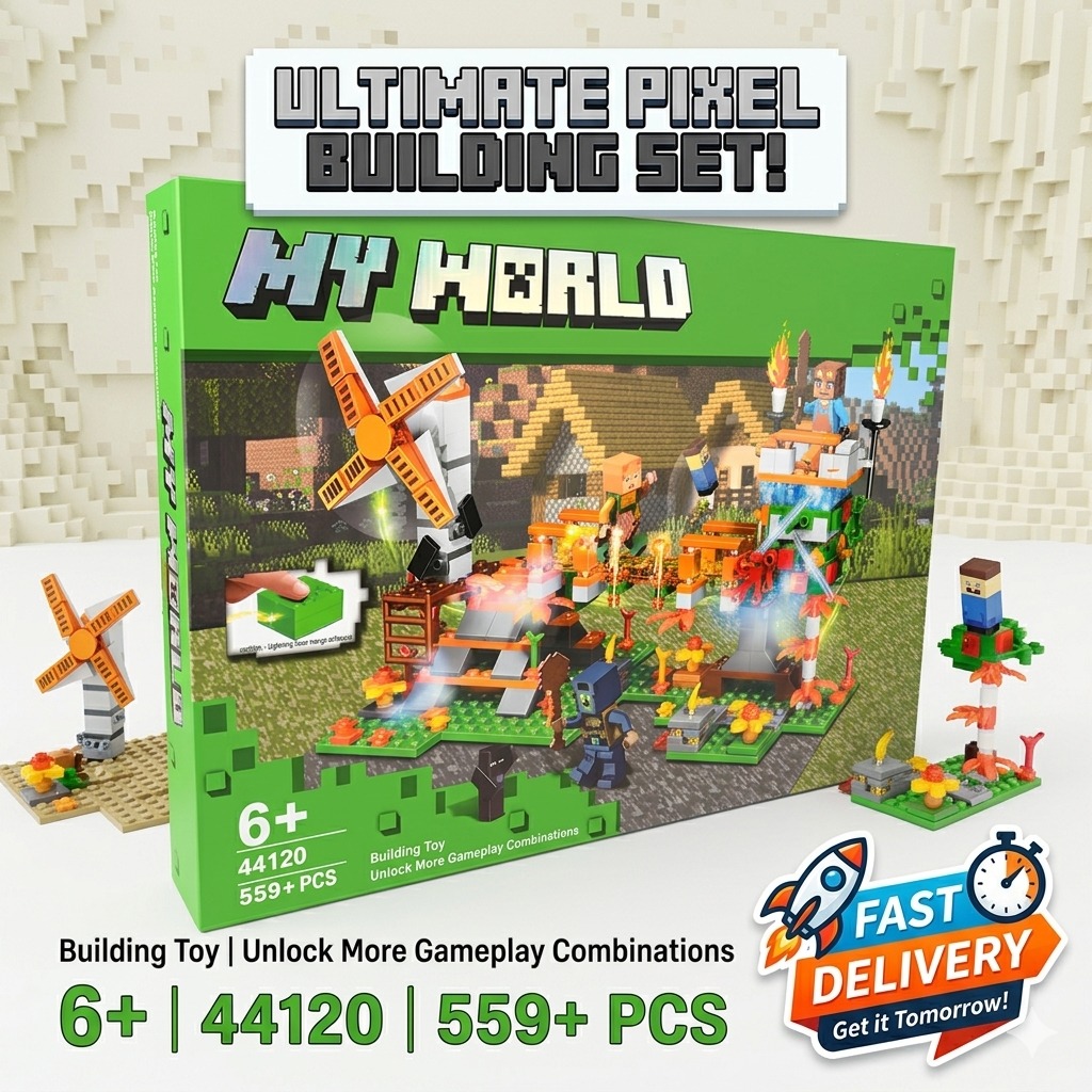 Children's Architect DIY Building Blocks Set | LEGO My World Building Blocks Set, Minecraft Style Brick Toy, Creative Construction Kit, 559 Pcs DIY LEGO Blocks Toy Model Kits for 10+ Year Old Boys & Girls or Adult Early Development Gift