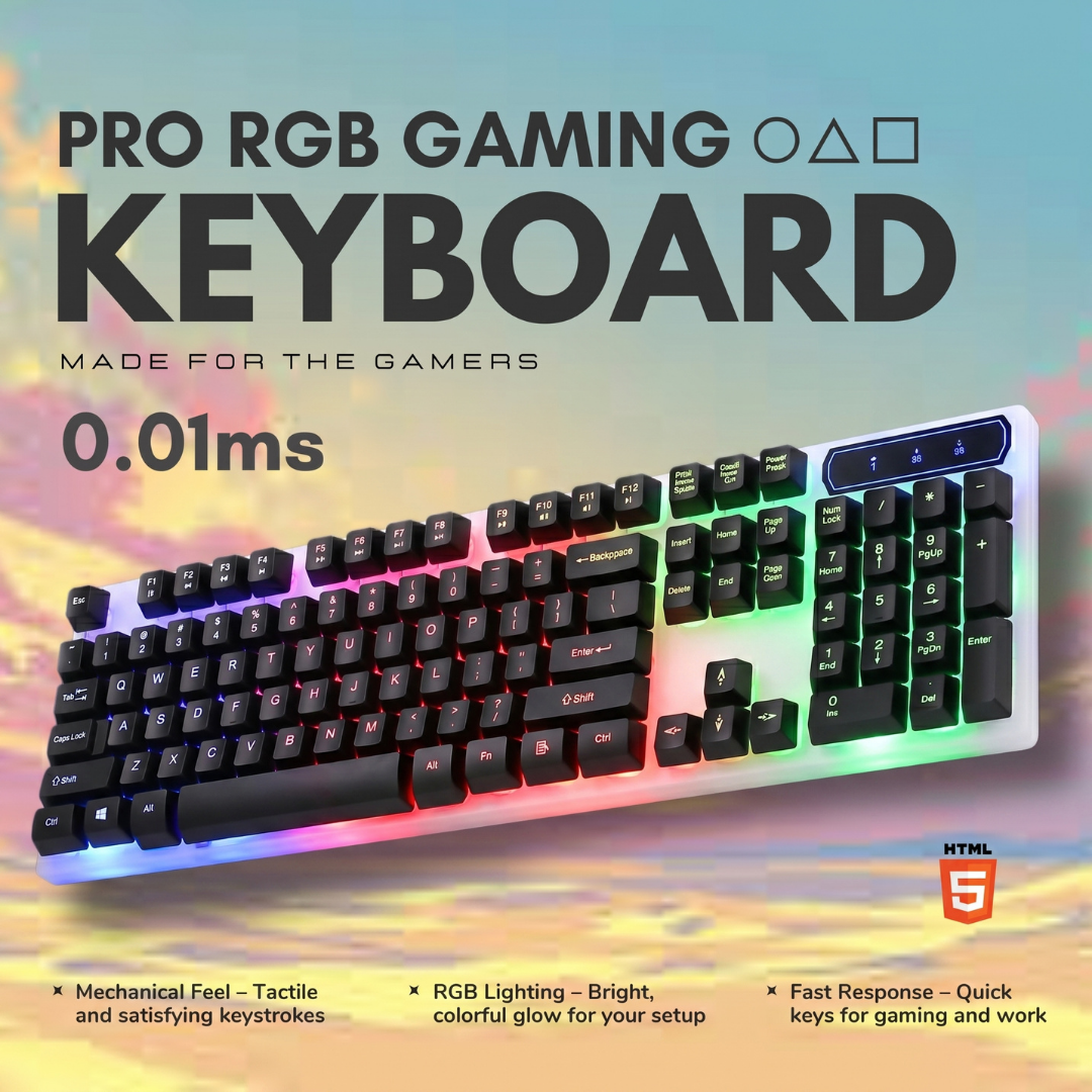 Universal Transparent Crystal Case RGB Gaming Keyboard | Mechanical Feel Wired LED Backlit Computer Keyboard | 104 Keys Floating Keycaps Water Resistant Design USB Wired Multimedia Keyboard for Laptop PC Desktop – Eastern Mall