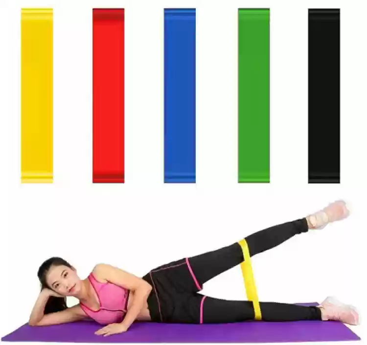Premium Quality Fabric Resistance Bands- Set of 5 for Glutes, Hips and Legs Exercise, Fitness and Workout  Yoga, Squats, Dead-lifts, Pilates, Cross-fit, Physiotherapy and Recovery  Men & Women For Gym Use