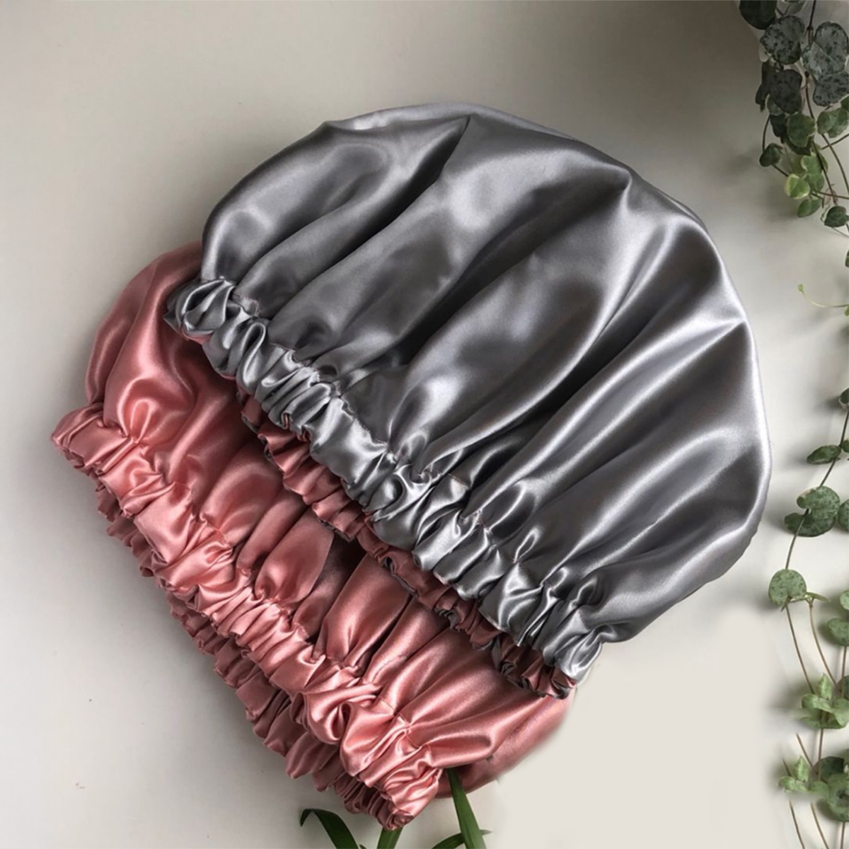 Luxury Silk Satin Night Sleep Cap Hair Bonnet - Adjustable Wide Band for Girls