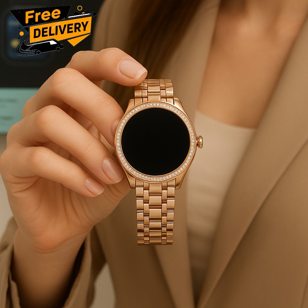 Smart Watch For Girls Gen9 – HD Display 1.3" Screen, Bluetooth Calling, Dual Straps (Rose Gold, Premium Design)