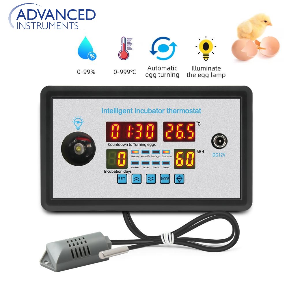 220v Digital Temperature Humidity Controller for Incubation High Accuracy Hatching Temp Humidity Control Thermostat Incubator 360 Automatic Egg Turning ZFX-W9002
