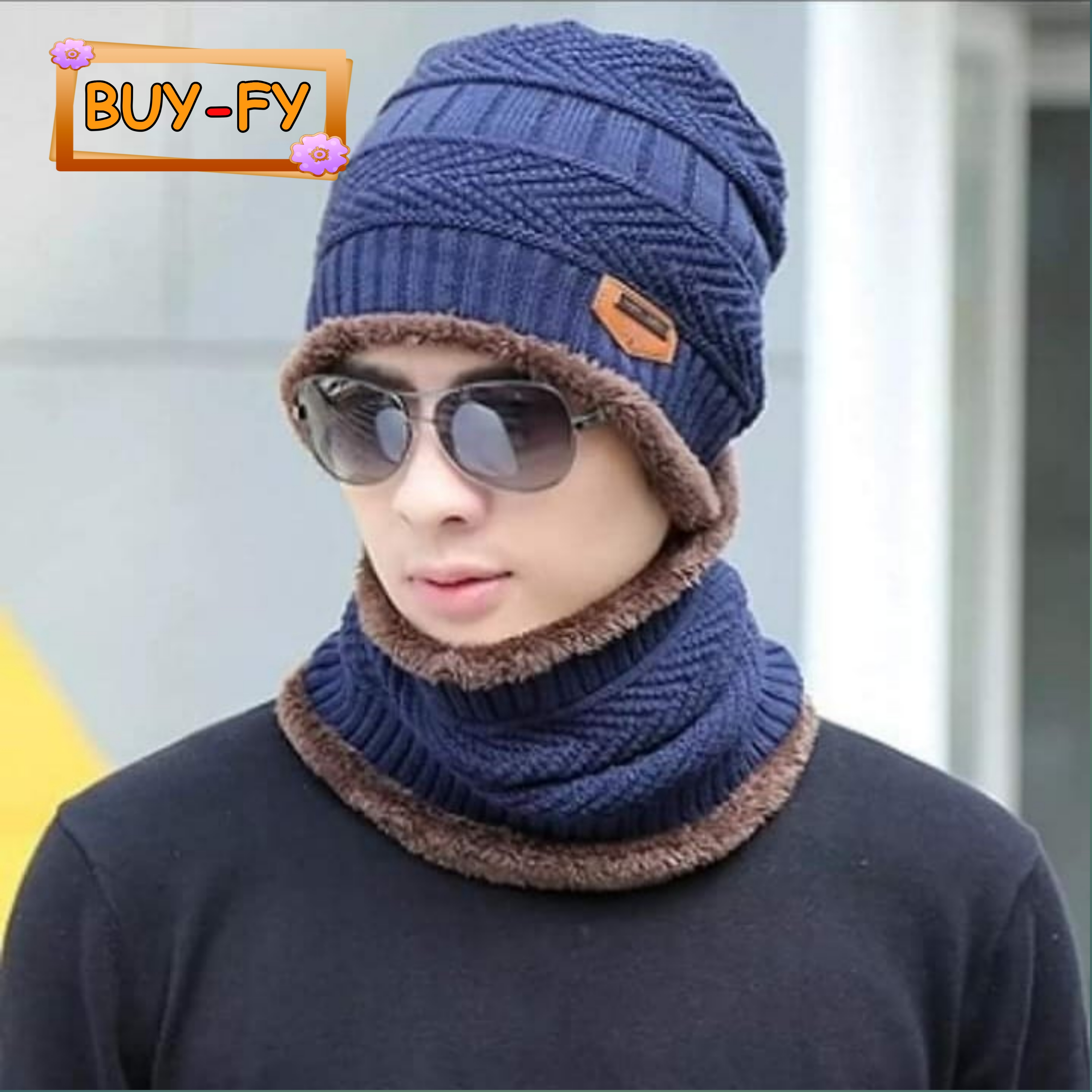 Beanie Full Set-2 Piece Cap + Neck Warmer/Hat & Warmer Winter Cap and neck for men - women