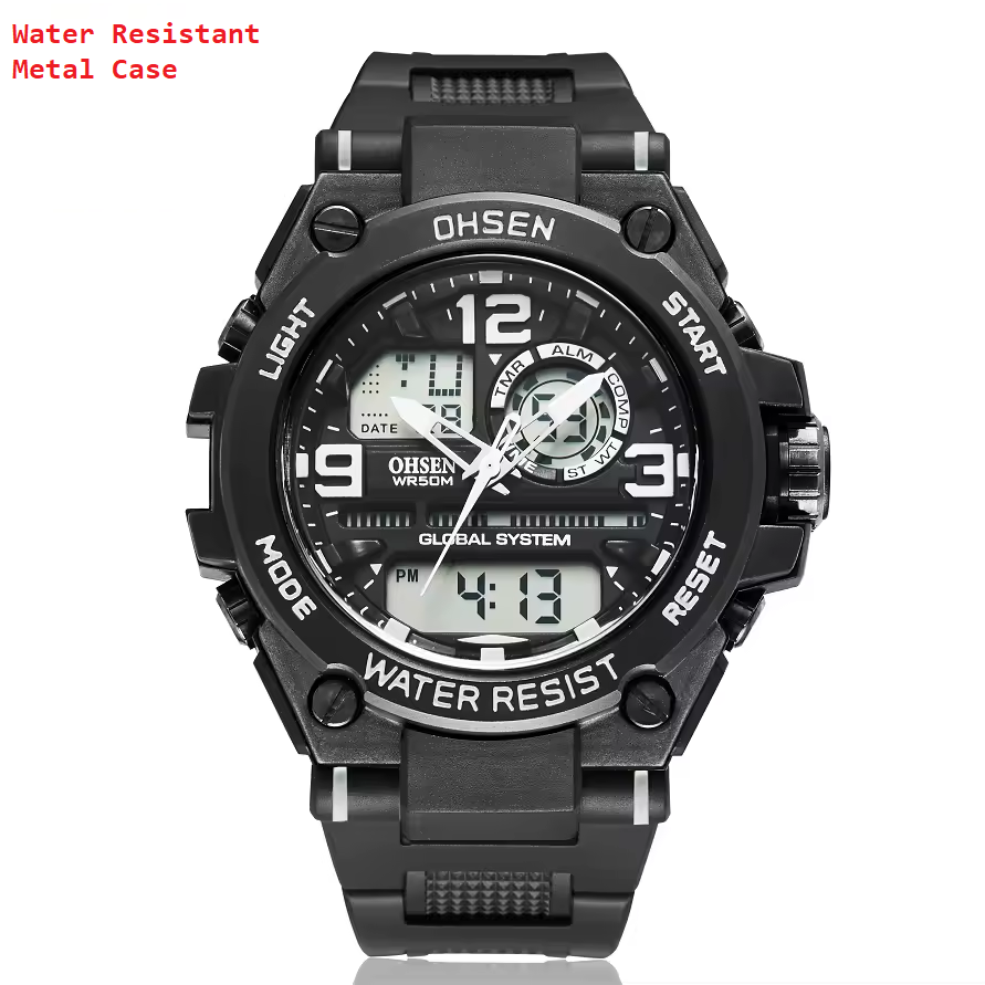 Sports Digital Watches Quartz Dual Display Waterproof Watch For Men