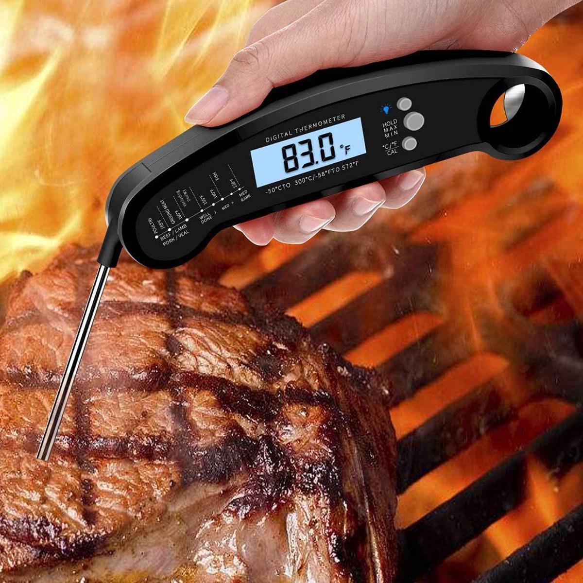  Digital Kitchen Thermometer for Bread, Candy, Yogurt, Liquids,  Baking, BBQ Meat - Instant Read, Waterproof Magnetic Body and Wireless  Large Probe with a Bottle Opener and Backlit Dial: Home & Kitchen