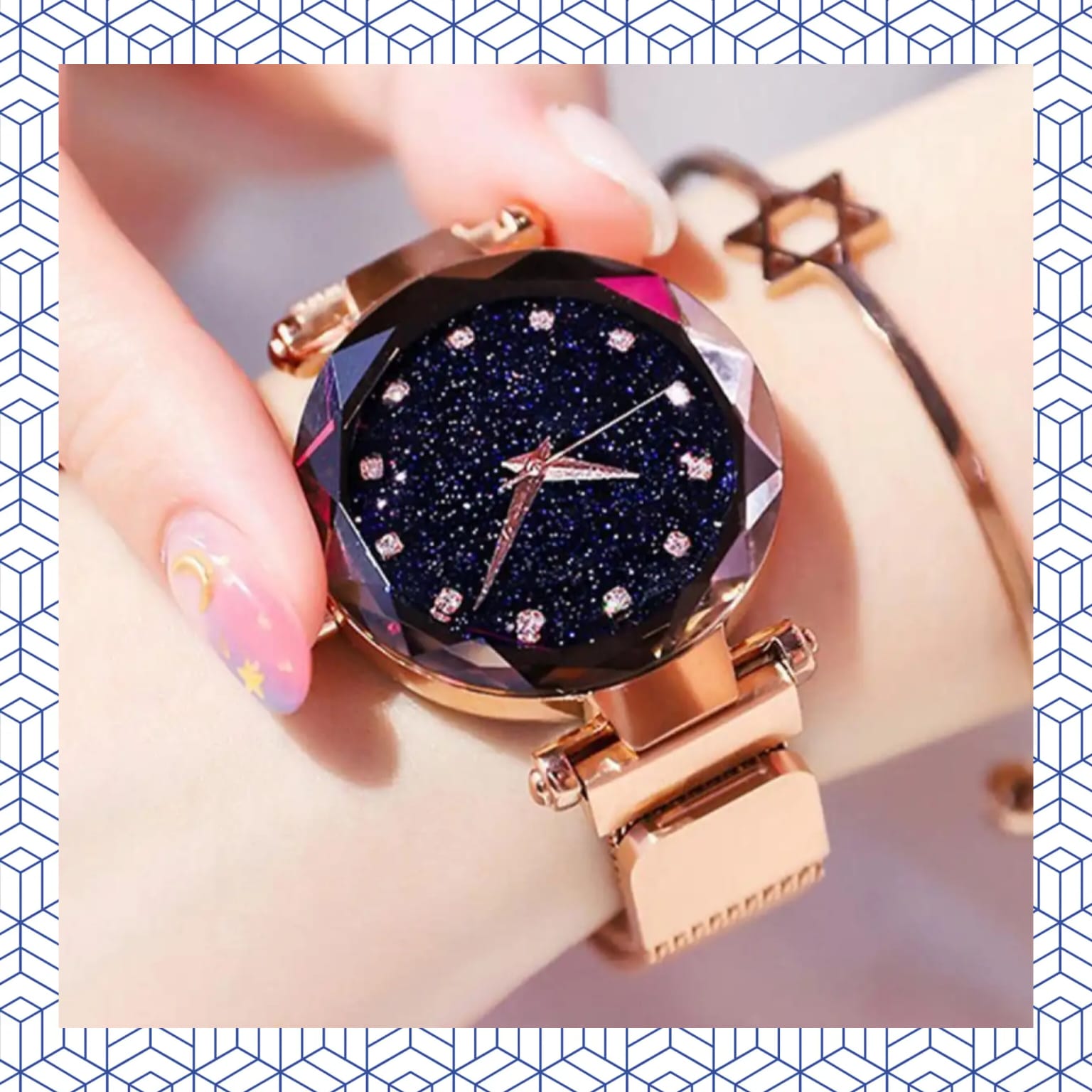 Watch for Girls | Women Watch | Fashion House 786 Starry Sky Analog Watch | Magnetic Mesh Strap Magnet Buckle | Luxury Ladies Wrist Watch | Fashion Watch for College Office Daily Wear | Gift for Girls