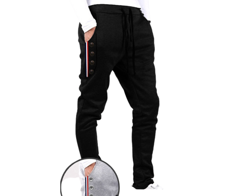 MK Garments - Strip Button Sweatpants Stylish Wear  trouser for men