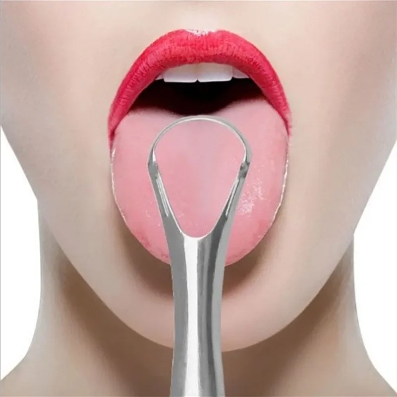 Reusable Stainless Steel Oral Mouth Brush Tongue Scraper Fresh Breath Maker