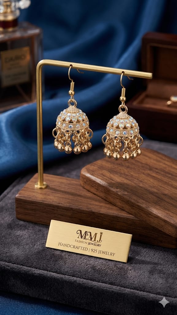Silver Antique Style Golden Jhumki/Earrings For Girls & Woman