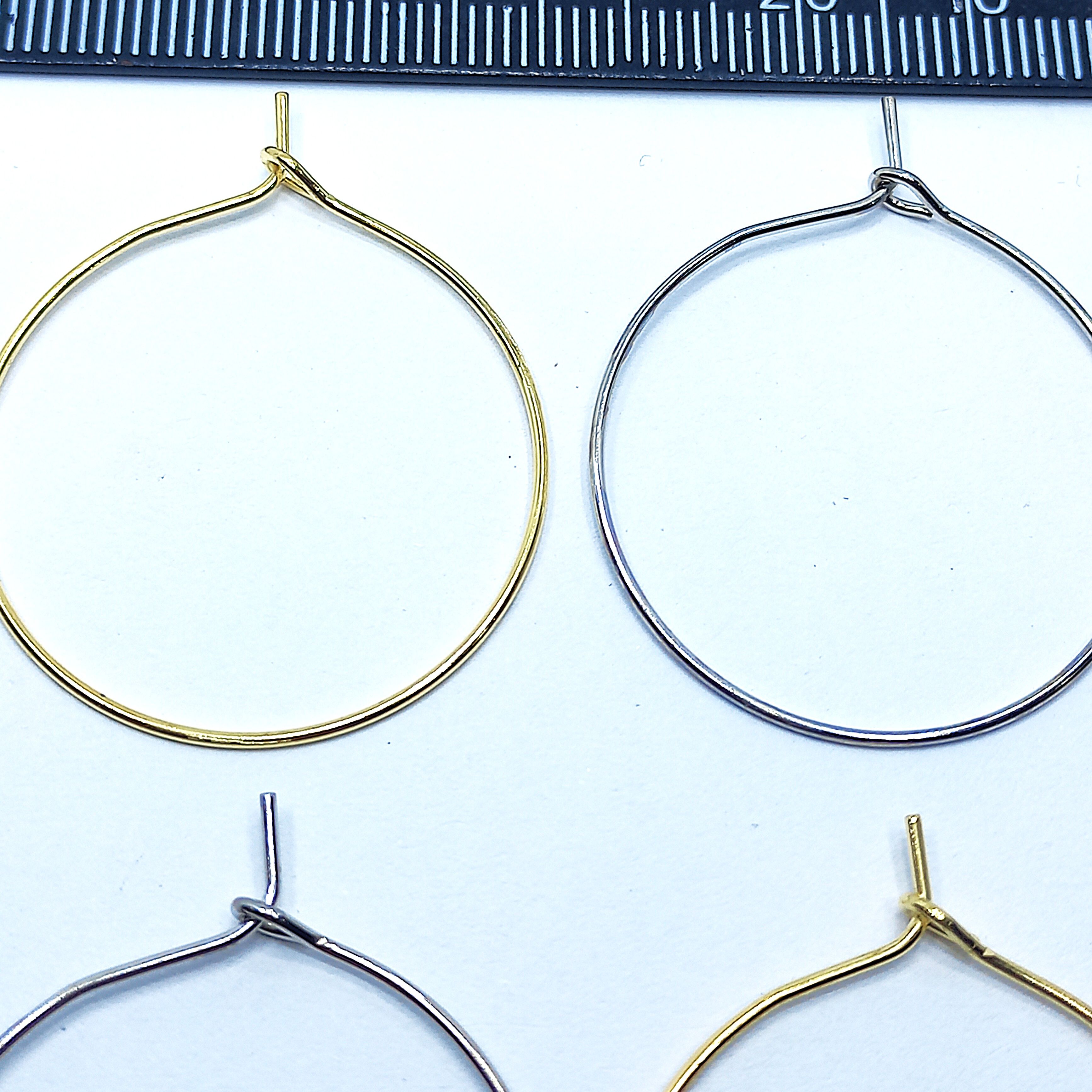 4pcs, Shining Metal Earing Hoops, about 30mm, DIY Customize Art & Craft.