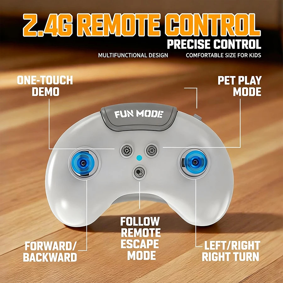 KIDDO KASTLE - New 2.4GHz Remote Control Drift Car | 2.4G Mini Smart Sensor RC Drift Car Dual Modes Toy | Rechargeable Mini 4X4 RC Car With Gesture Control, Remote Control Follow & Escape Modes One Key 360° DEMO Stunt With LED Lights Music Kids Gift