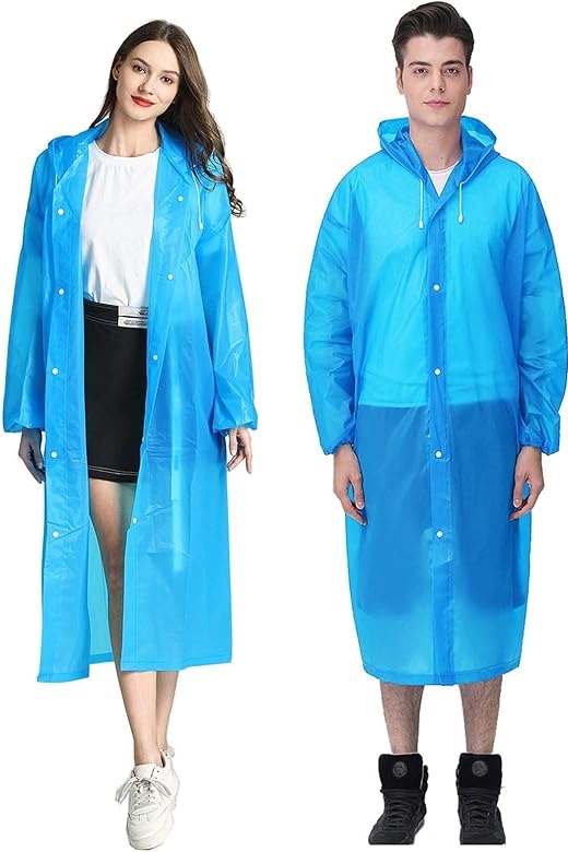 Online Karachi Reusable Raincoats for Adults, Opret Rain Ponchos with Hood and Sleeves Lightweight Waterproof Rain Coat for Men and Women