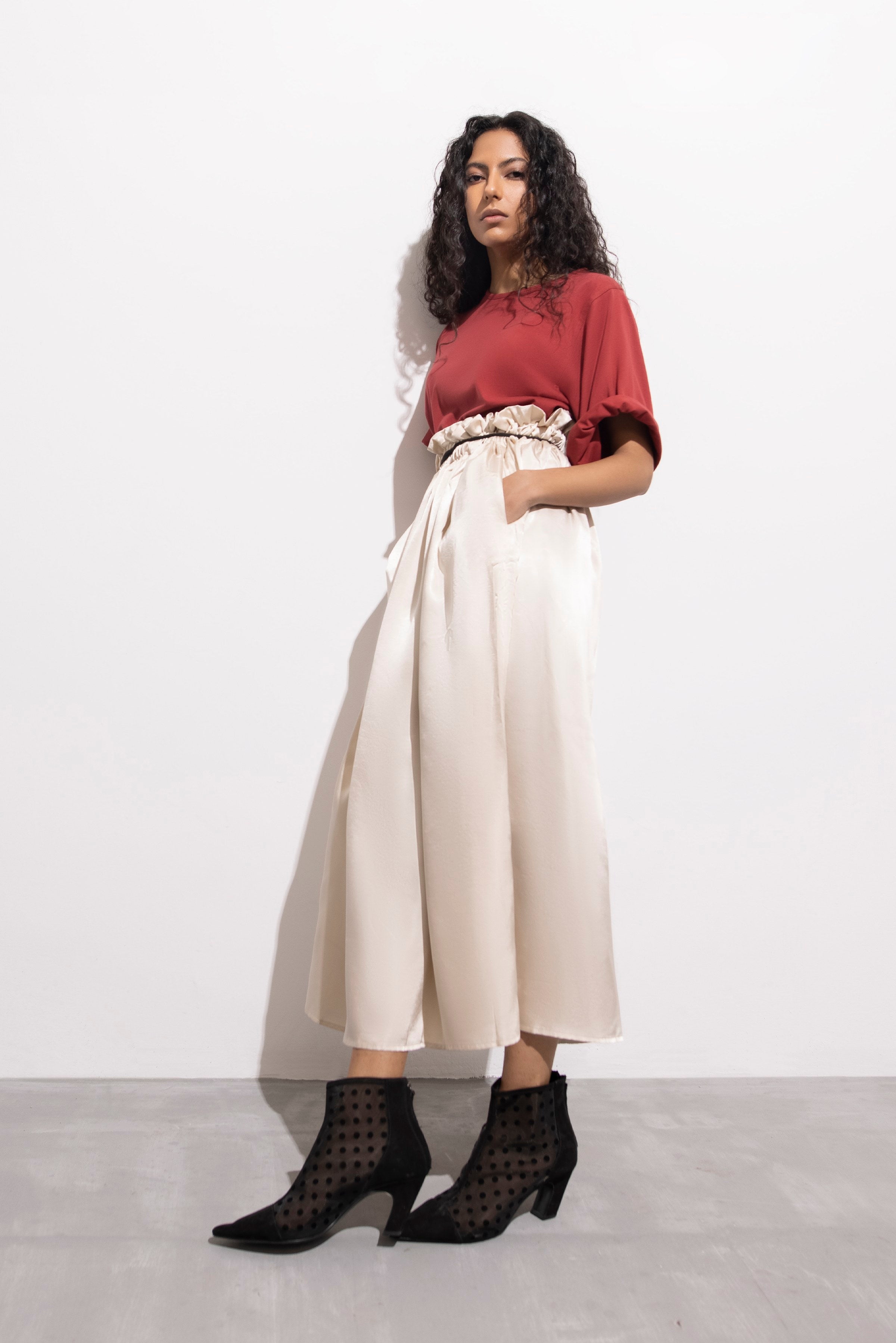 West by Sapphire Pleated Silky Skirt