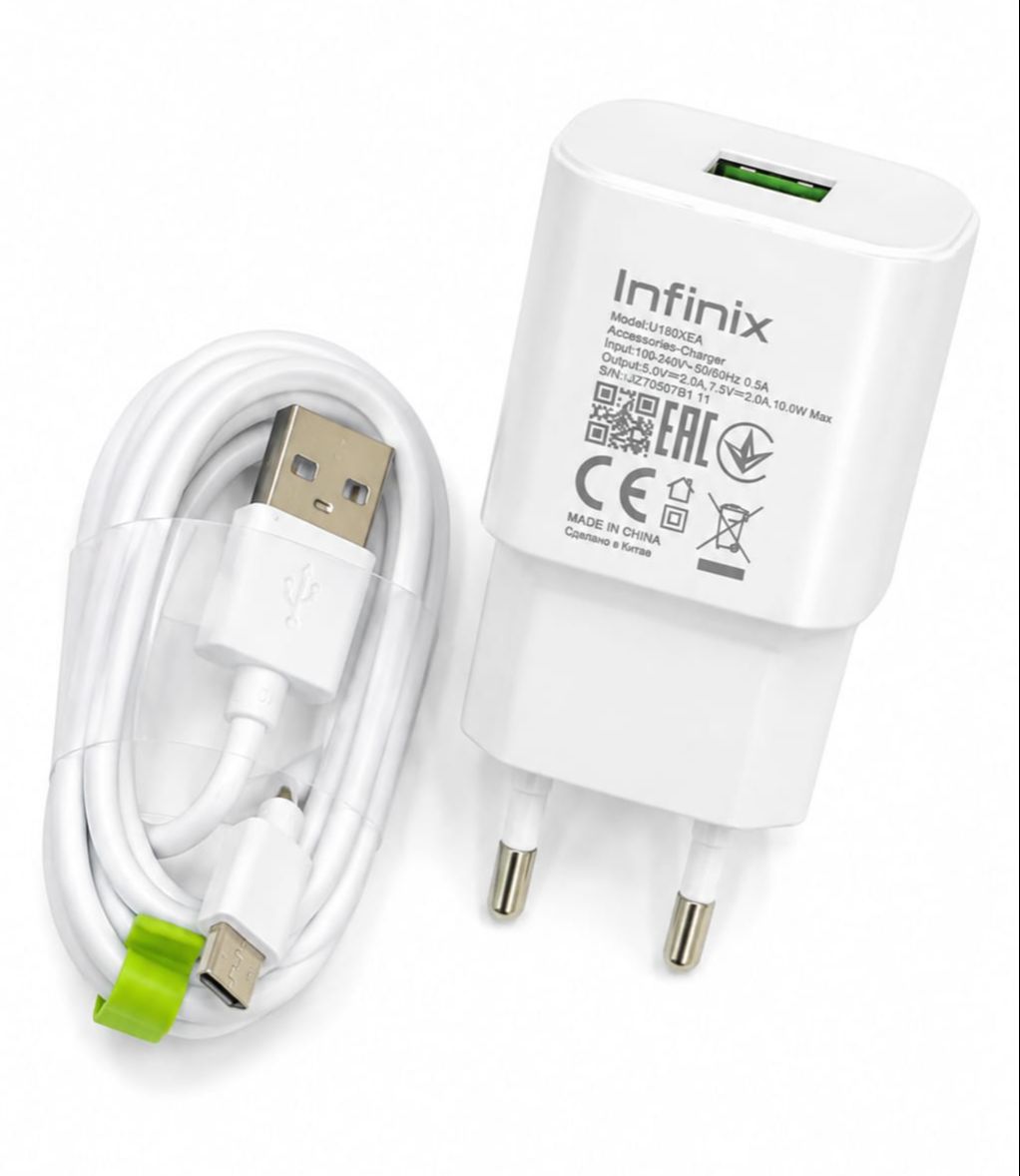 Infinix Original Charger with USB Micro Cable Fast Charging Adapter