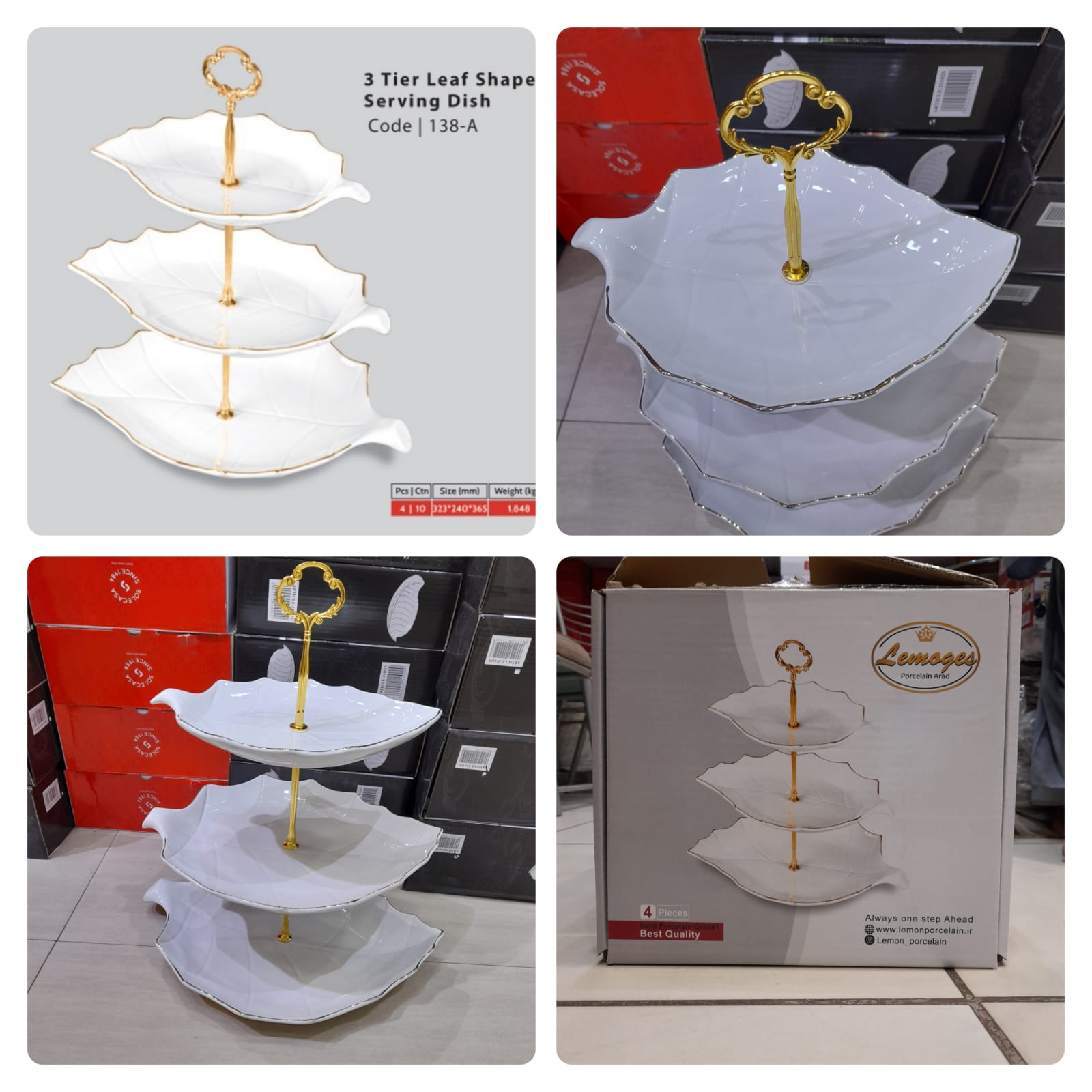4 Sets Of 3 Tier Cake Plate Stand Handle Hardware,golden Tiered Fruit