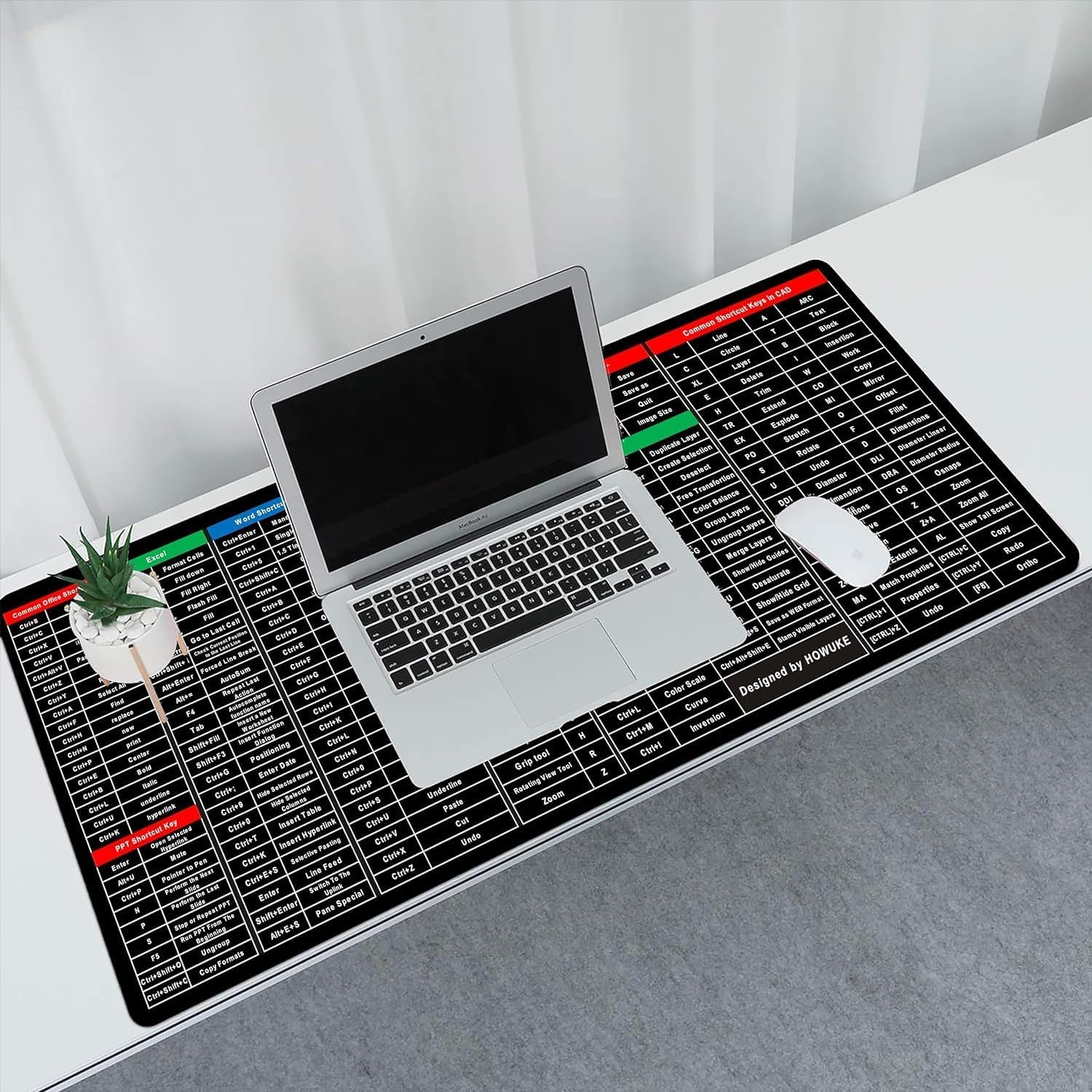 AL-MEHRAN Shortcut Formula Non-Slip Office Keyboard Mat, 2023 New Quick Key Super Large Anti-Slip Keyboard Pad - with Office Software Shortcuts Pattern, Anti-Slip Keyboard Pad