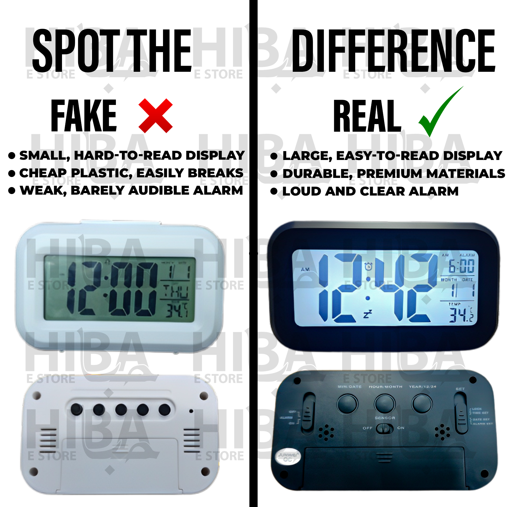Smart Bedside Digital LED Alarm Clock Table Clock | Digital Table Clock
