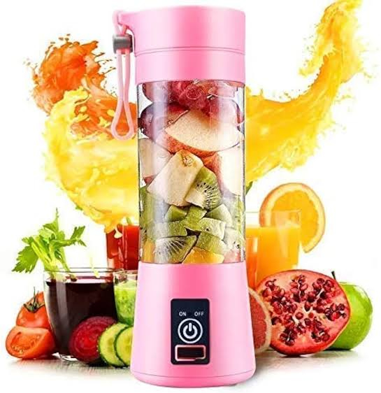 USB Rechargeable Juicer Blender 6 Blades 380ml  Portable Electric Smoothie Maker Cup  Mini Personal Size Juicer Bottle for Fruits, Shakes, Protein Drinks & Smoothies  Travel-Friendly USB Blender Machine for Kitchen & Outdoor Use