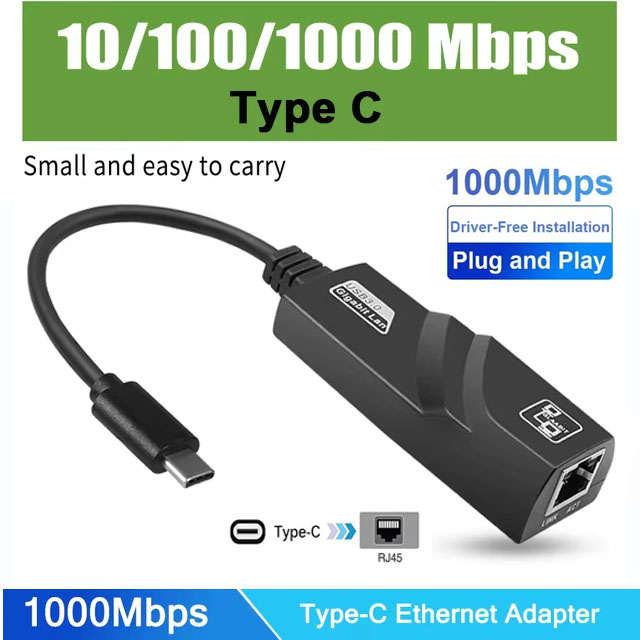 Type C gigabit Lan Card / TYPE C GIGABIT LAN CARD 3.0 ULTRA FAST 1000MBPS