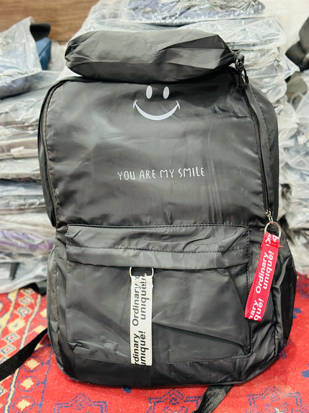 girls fashion smile bag with pouch girls university school bag packs