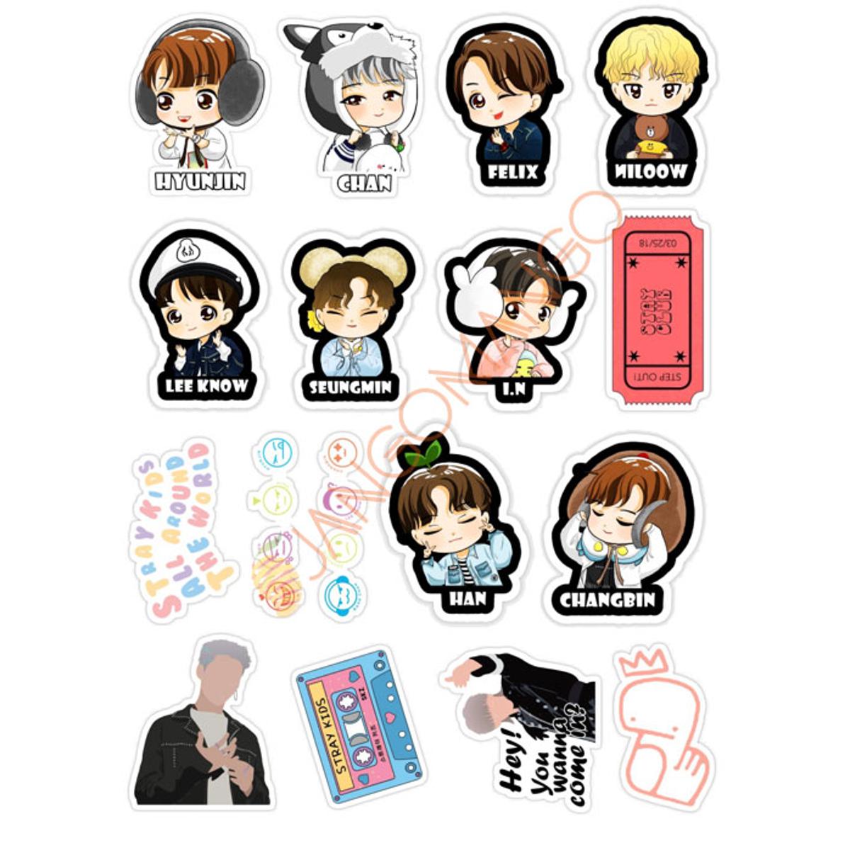 10 Pcs Stray Kids Kpop Band Stickers Pack For Laptop, Desk, Notebook and Mobiles Covers DIY Stickers - JangoMango Store price in Pakistan