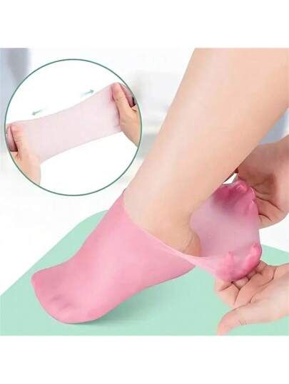 1 Pair Silicone Gel Moisturizing Heel Socks | Cracked Heel & Dry Foot Care Protector | Soft Reusable Silicone Socks for Men & Women