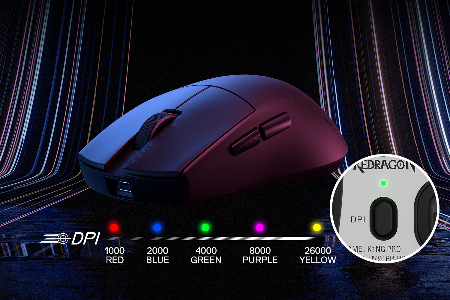 Redragon K1NG M916 PRO 1K Hz Wireless Gaming Mouse 26K Dpi Tri-Mode Connectivity 46G Ultra Lightweight Gaming Mouse 14 ef03621c7b0e0025b957671da7b0e7e5