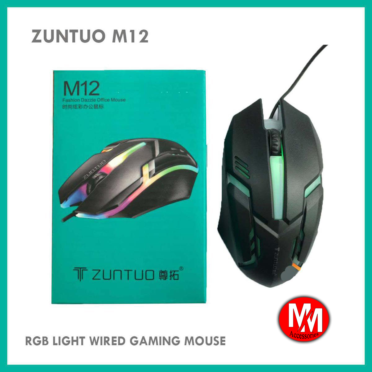 M 12, 7 Color Rainbow Lights Mouse For Gaming And Normal Use 7 Color Light Mouse USB Wired.