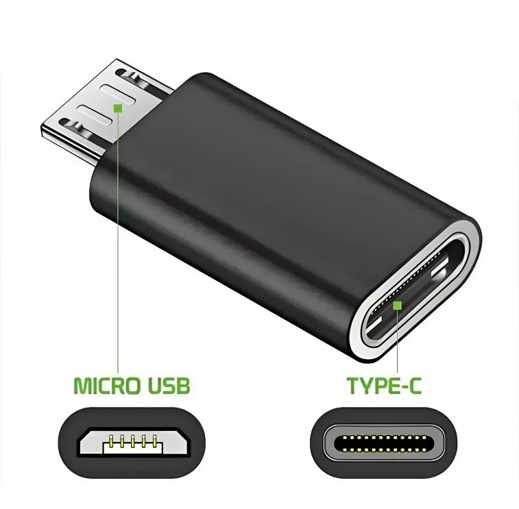 Micro USB to Type C Adapter Converter | Fast Charging Data Transfer OTG Connector | Convert Micro USB Cable to Type C for Android Smartphones | OTG Type C Converter